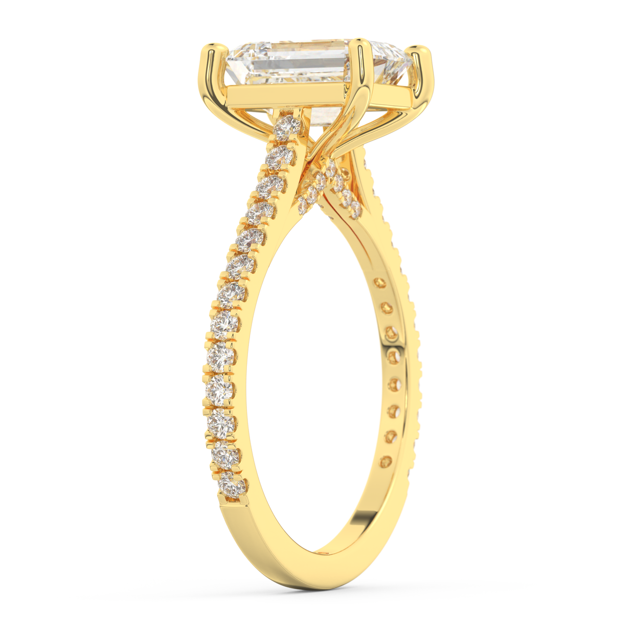 Yellow gold - Central diamond 2.0 ct - view 5