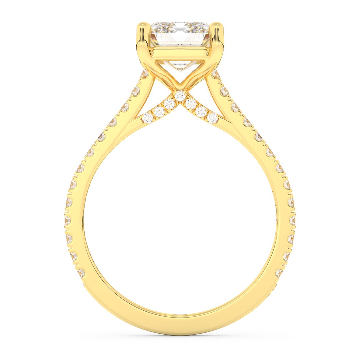 Yellow gold - Central diamond 2.0 ct - view 6