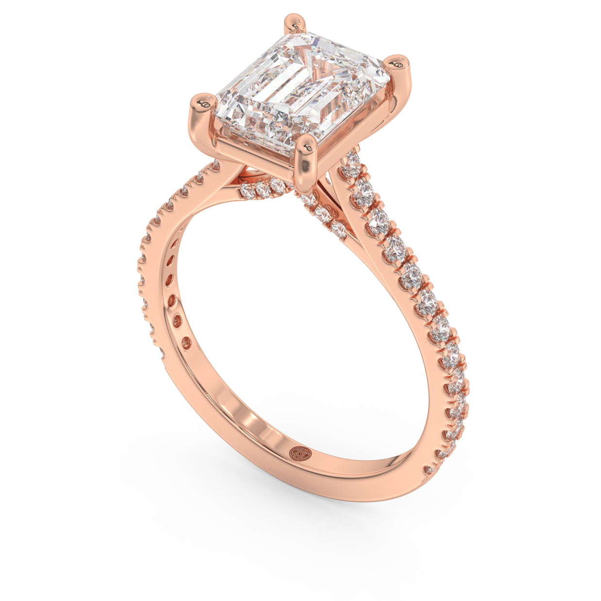 Rose gold - Central diamond 2.0 ct - view 1