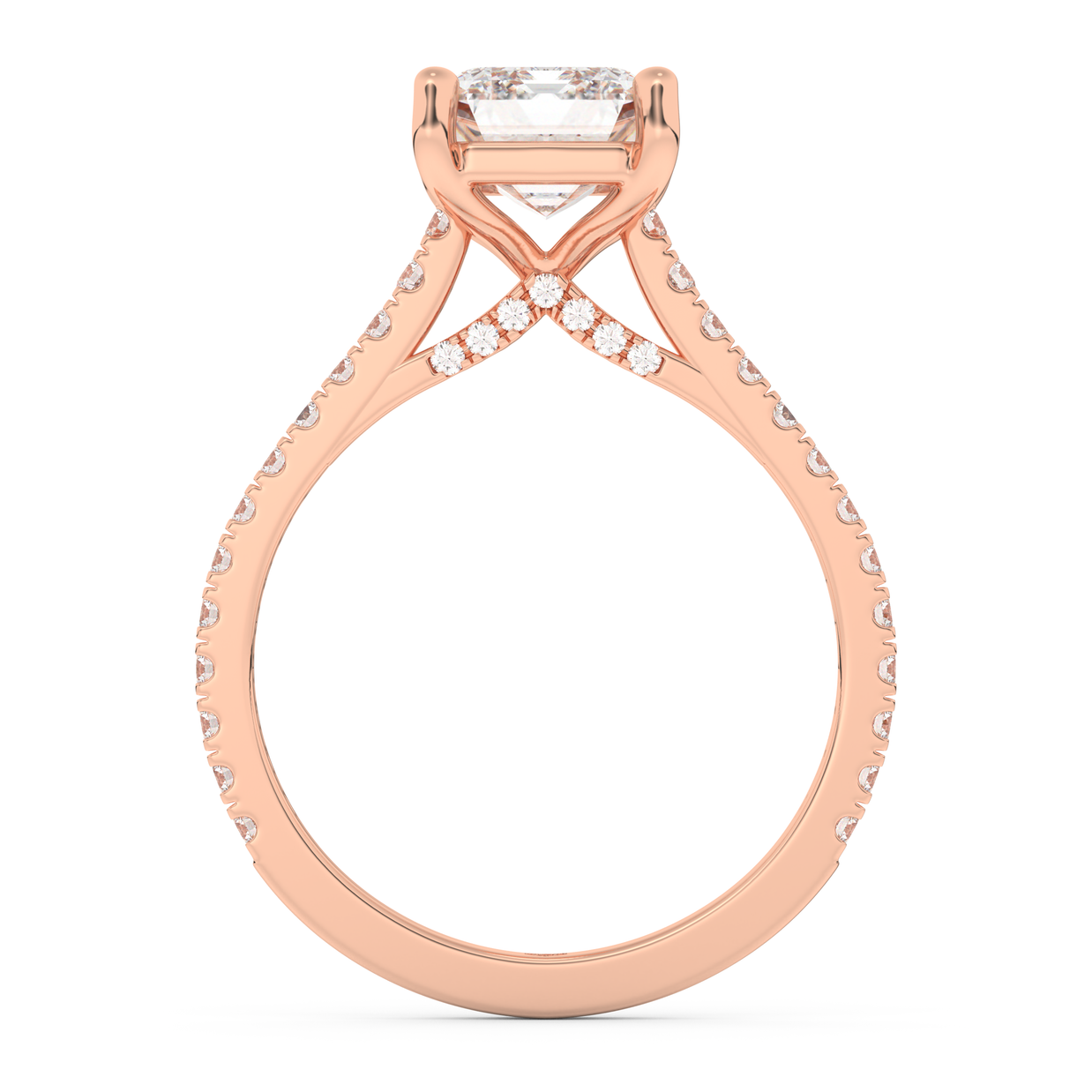 Rose gold - Central diamond 2.0 ct - view 6
