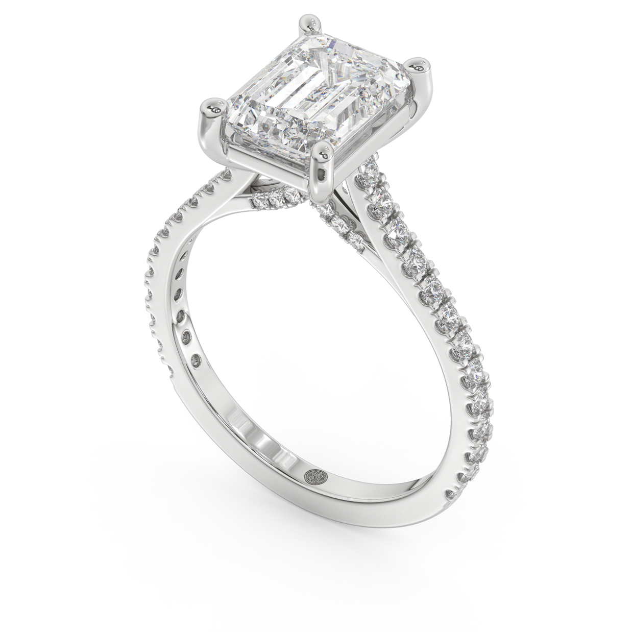 White gold - Central diamond 2.0 ct - view 1