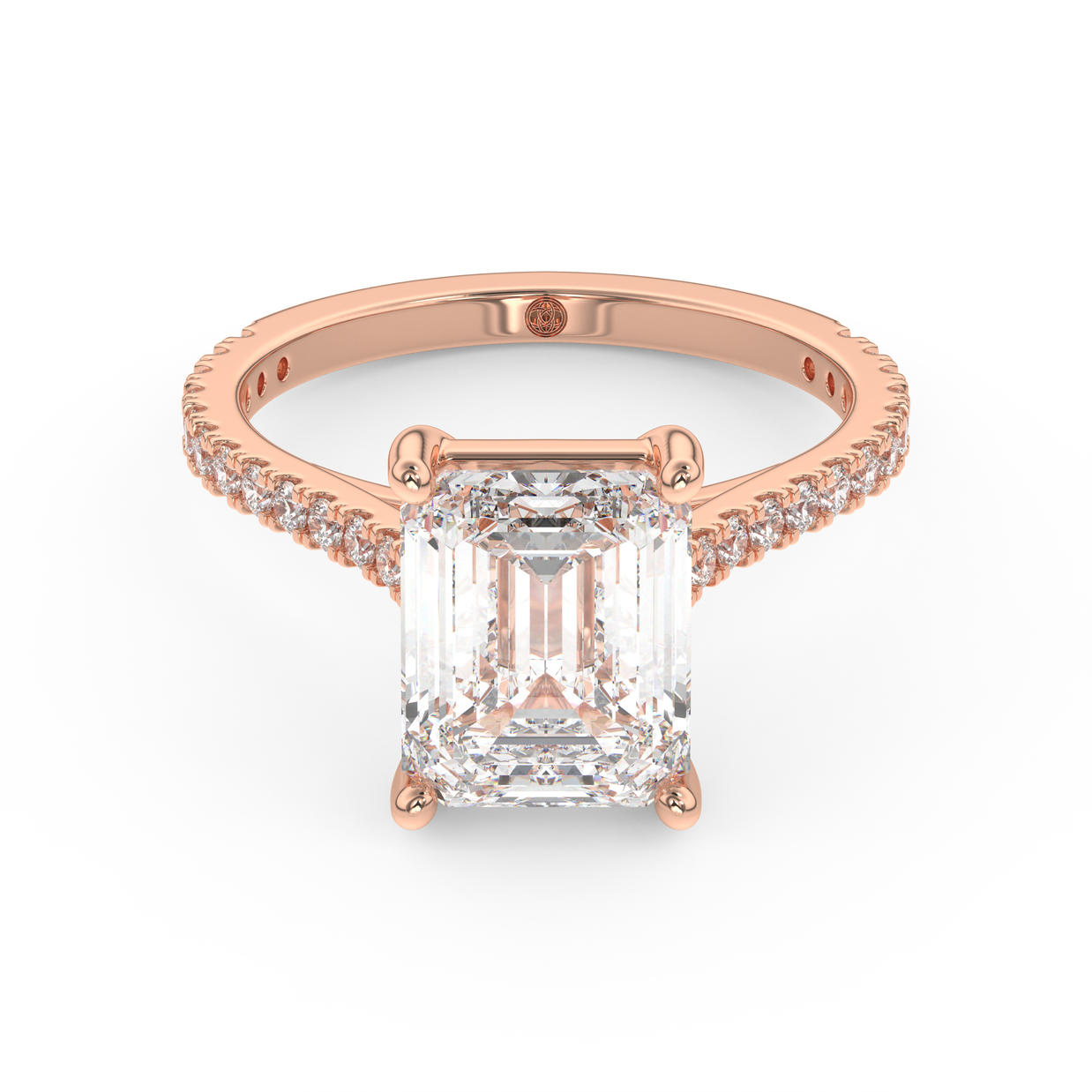 Rose gold - Central diamond 3.0 ct - view 2