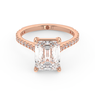 Rose gold - Central diamond 3.0 ct - view 2