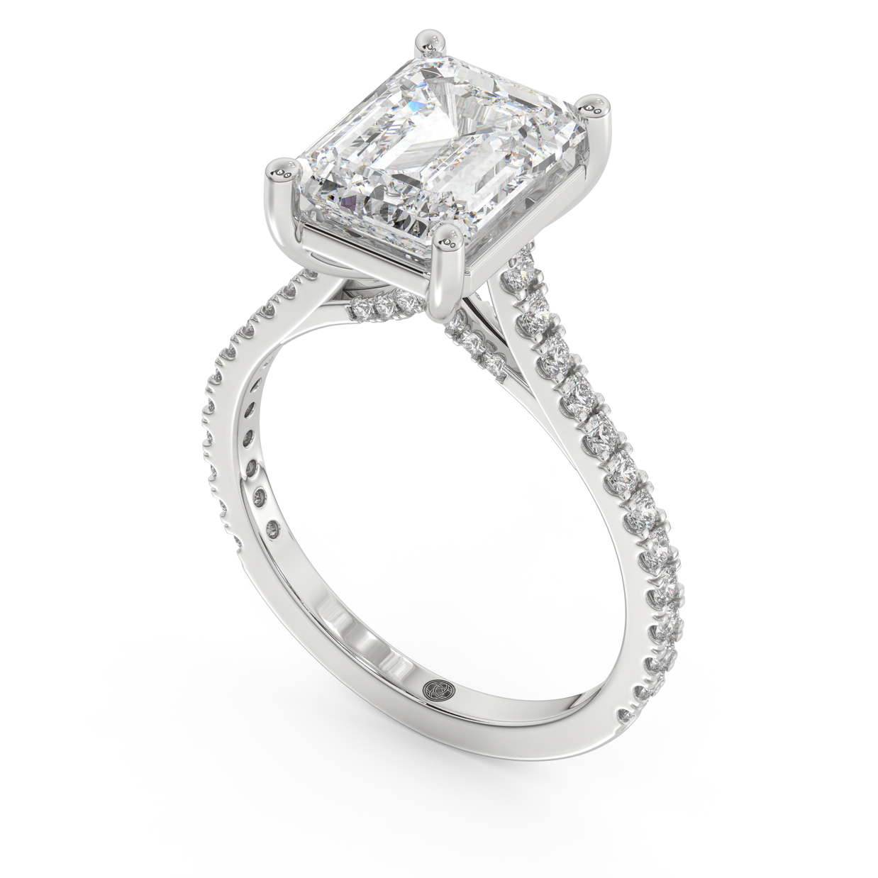 White gold - Central diamond 3.0 ct - view 1
