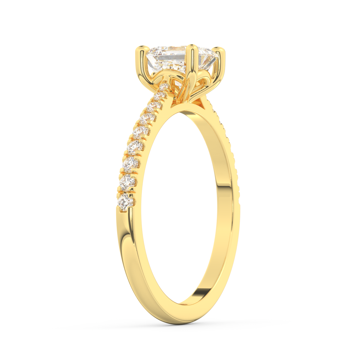 Harbor Emerald Diamond Ring 1.0 Ct, Gold 14K