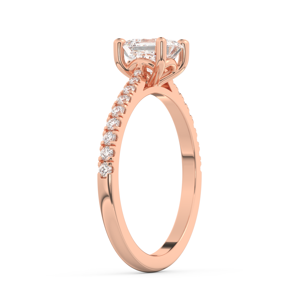 Harbor Emerald Diamond Ring 1.0 Ct, Gold 14K