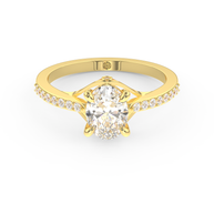 Yellow gold - Central diamond 1.0 ct - view 2