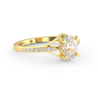 Yellow gold - Central diamond 1.0 ct - view 3