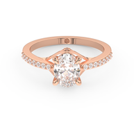 Rose gold - Central diamond 1.0 ct - view 2