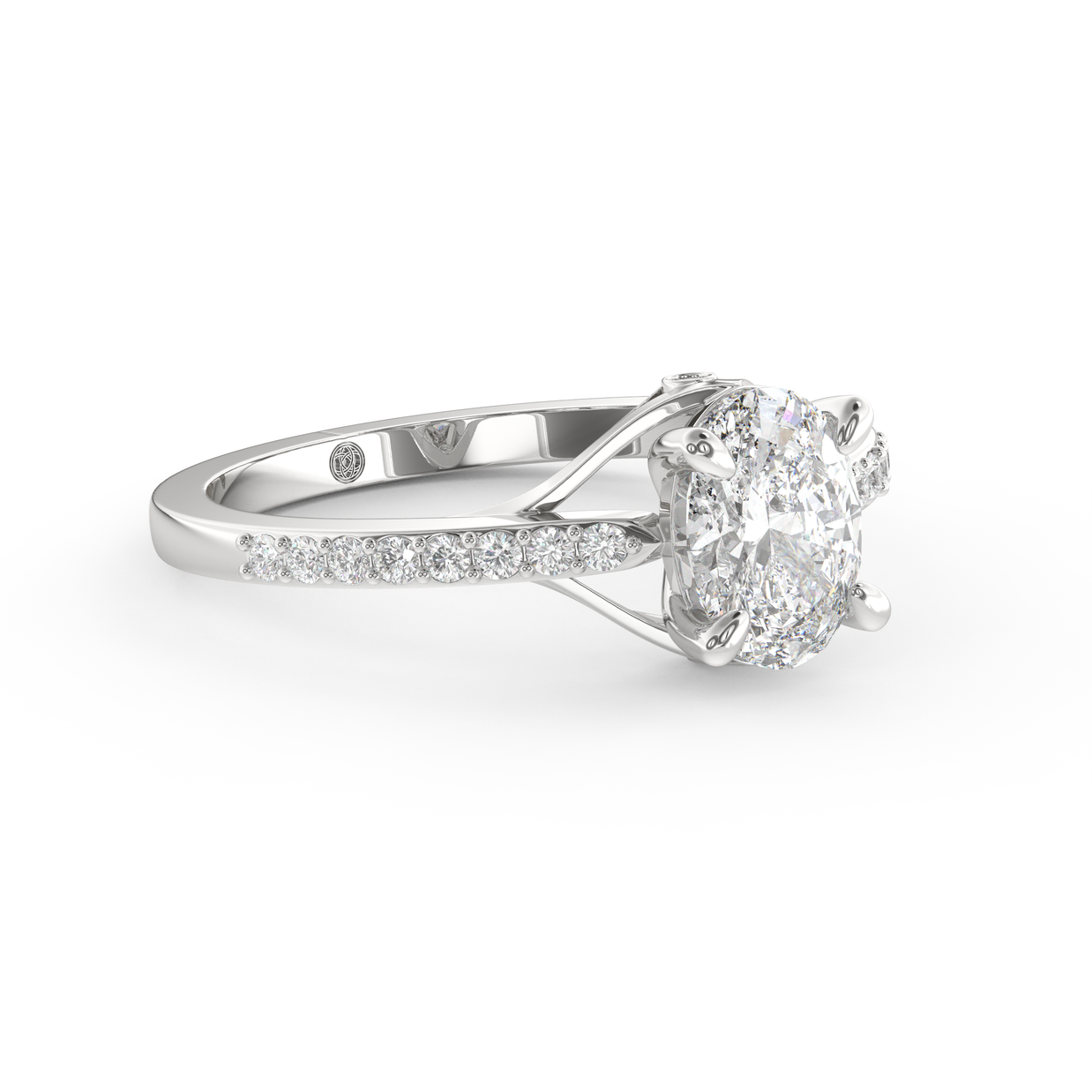 White gold - Central diamond 1.0 ct - view 3