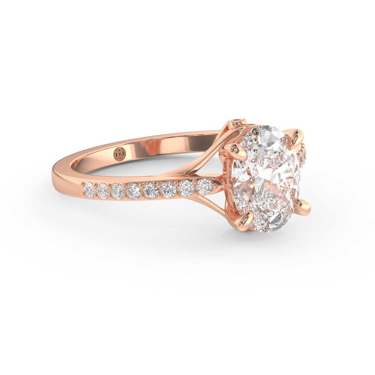 Rose gold - Central diamond 1.5 ct - view 3
