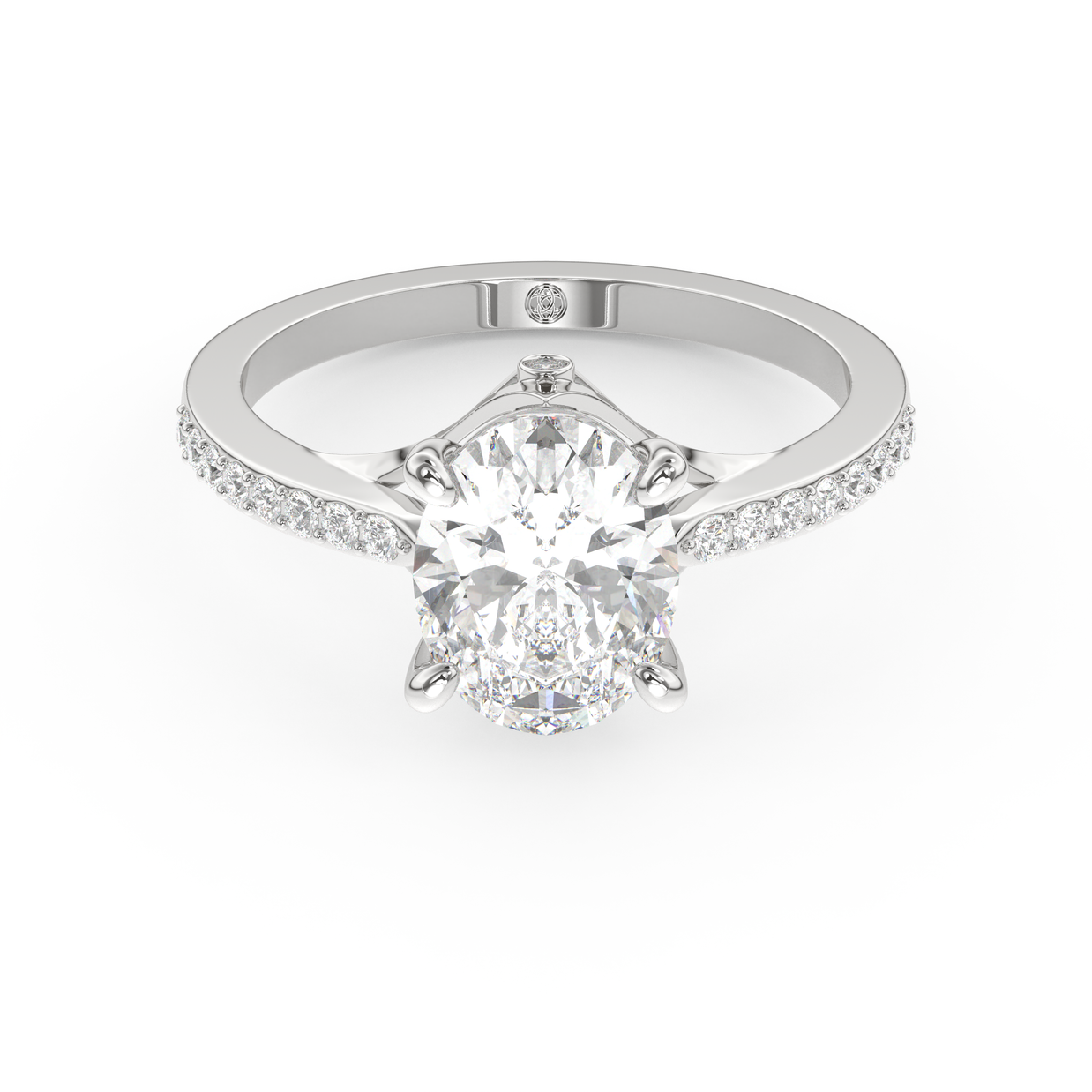 White gold - Central diamond 2.0 ct - view 2
