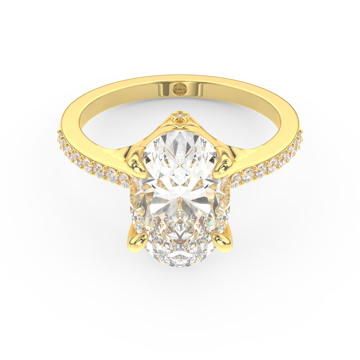 Yellow gold - Central diamond 3.0 ct - view 2