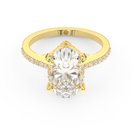 Yellow gold - Central diamond 3.0 ct - view 2