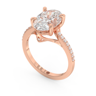Rose gold - Central diamond 3.0 ct - view 1