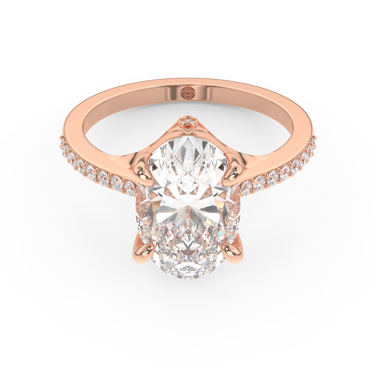 Rose gold - Central diamond 3.0 ct - view 2