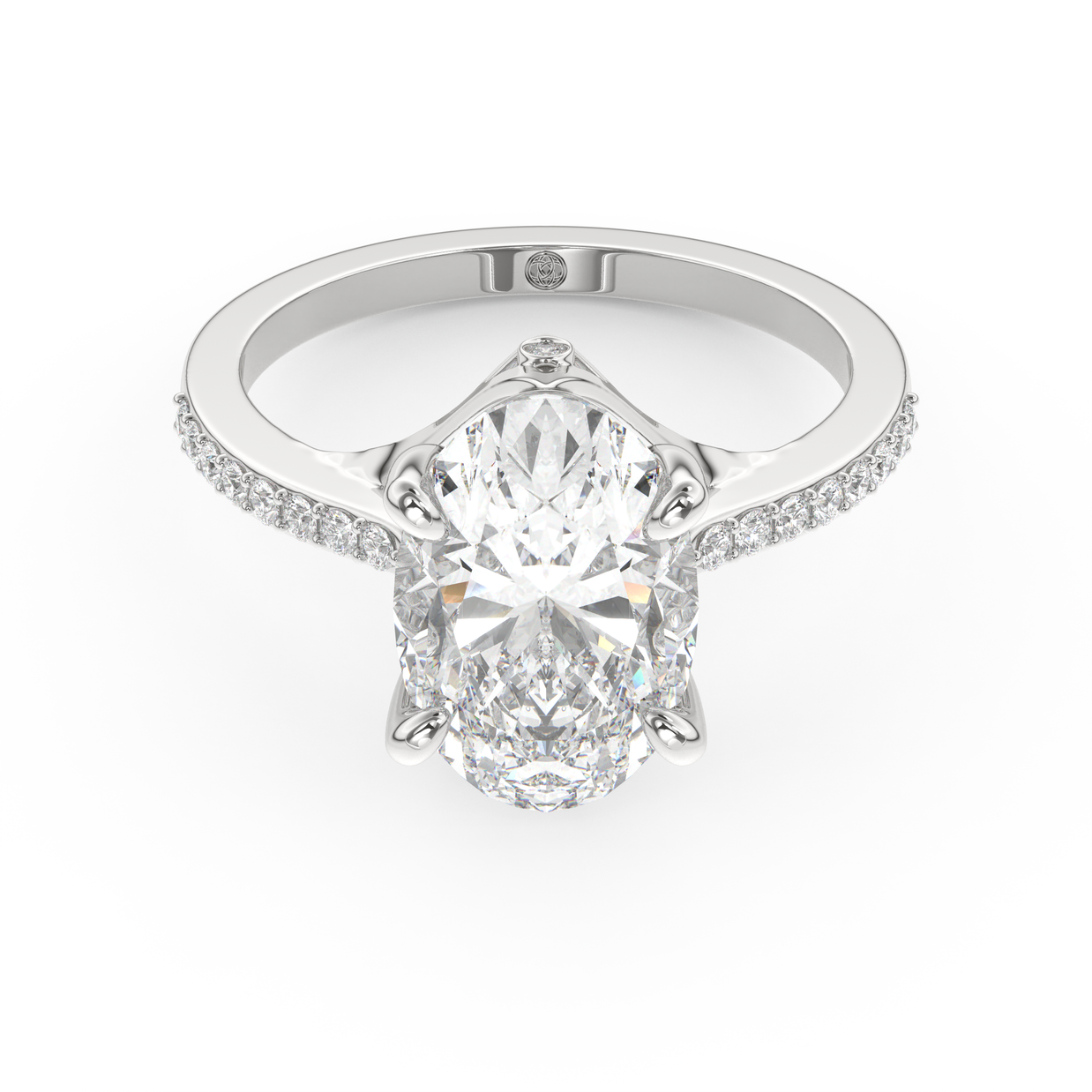 White gold - Central diamond 3.0 ct - view 2