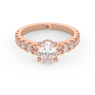 Rose gold - Central diamond 1.0 ct - view 2
