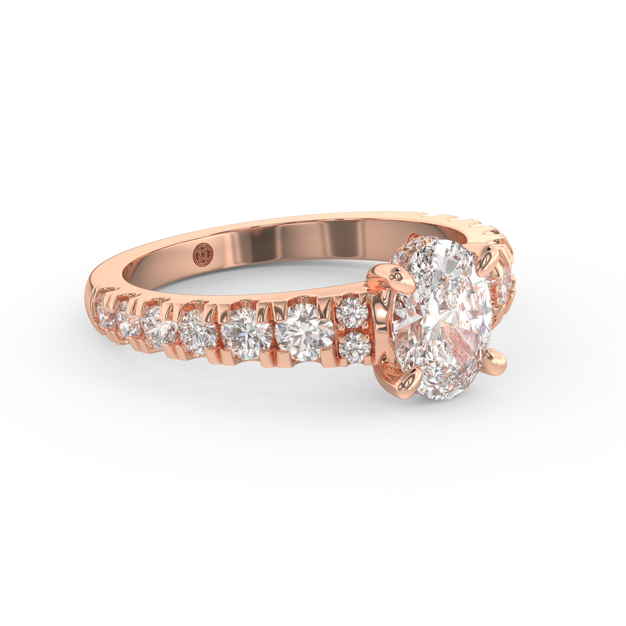 Rose gold - Central diamond 1.0 ct - view 3