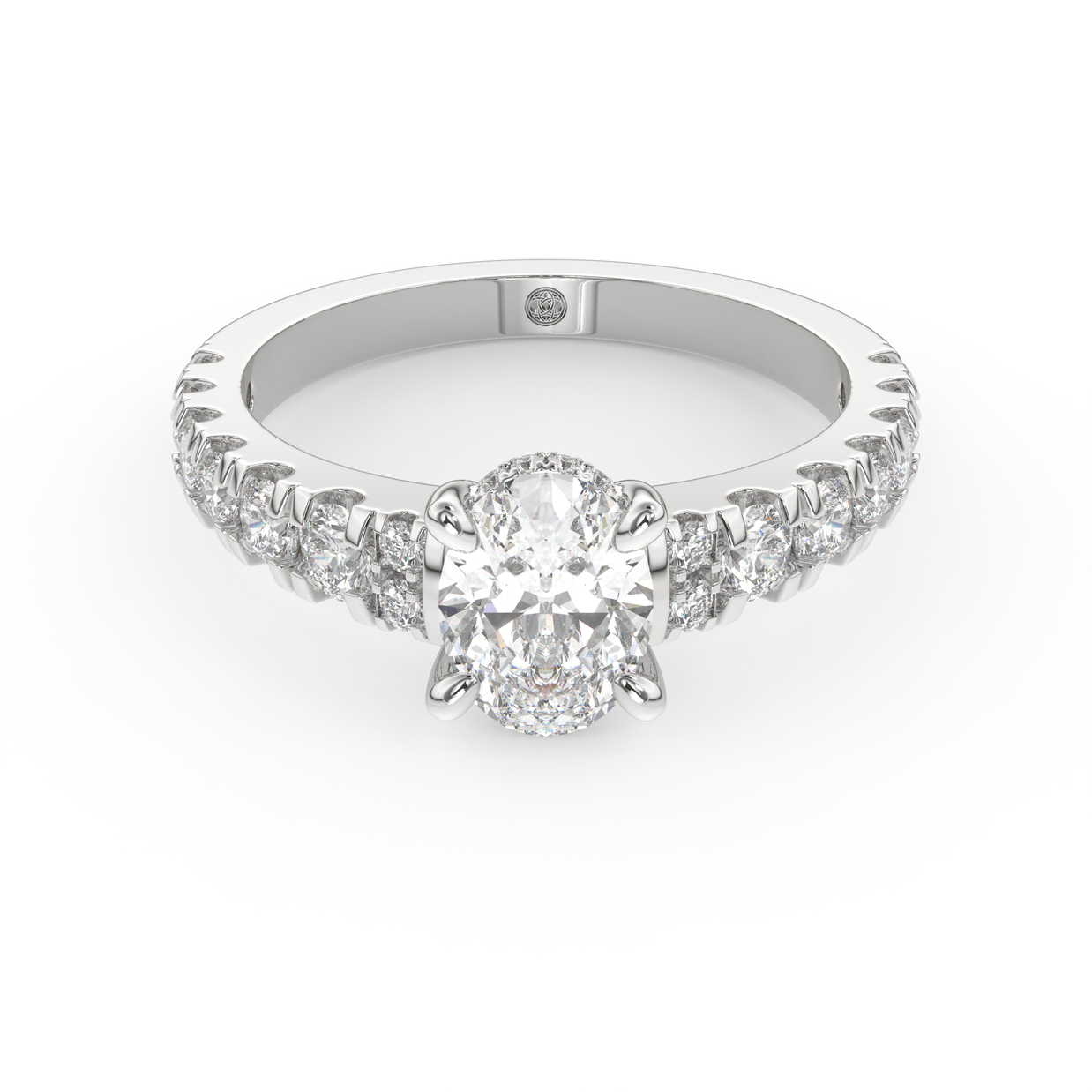 White gold - Central diamond 1.0 ct - view 2