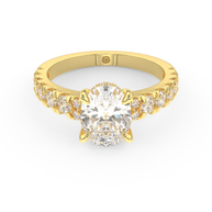 Yellow gold - Central diamond 2.0 ct - view 2