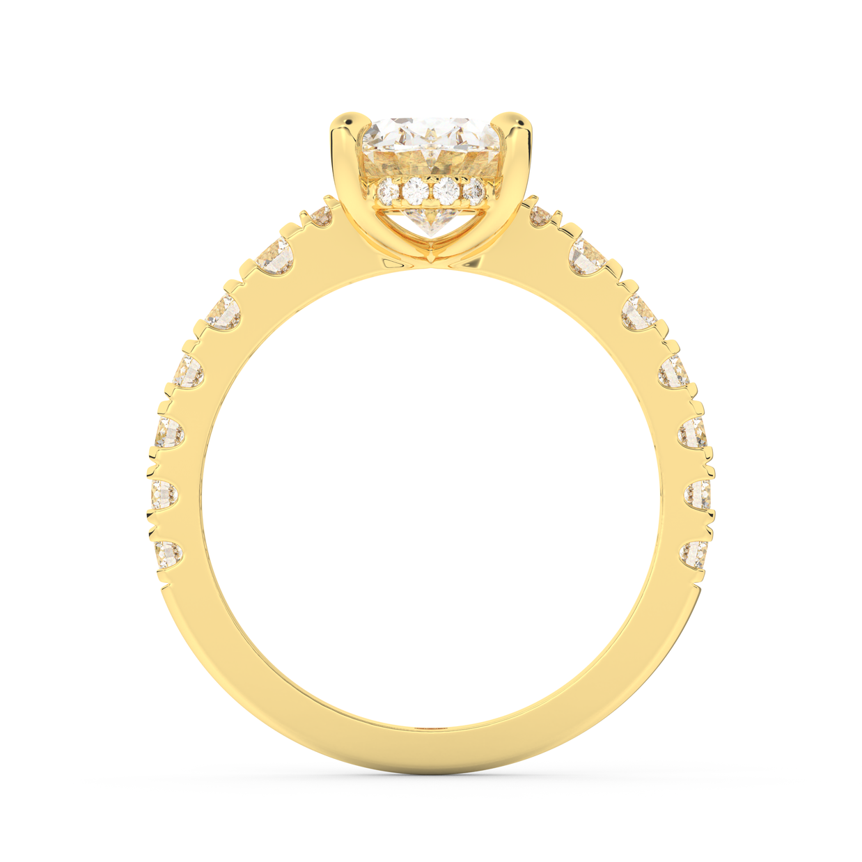 Yellow gold - Central diamond 2.0 ct - view 6