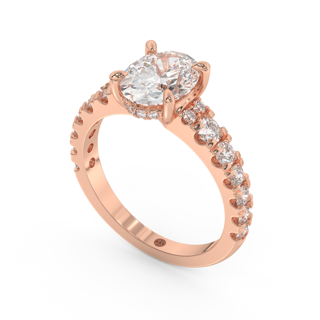 Rose gold - Central diamond 2.0 ct - view 1