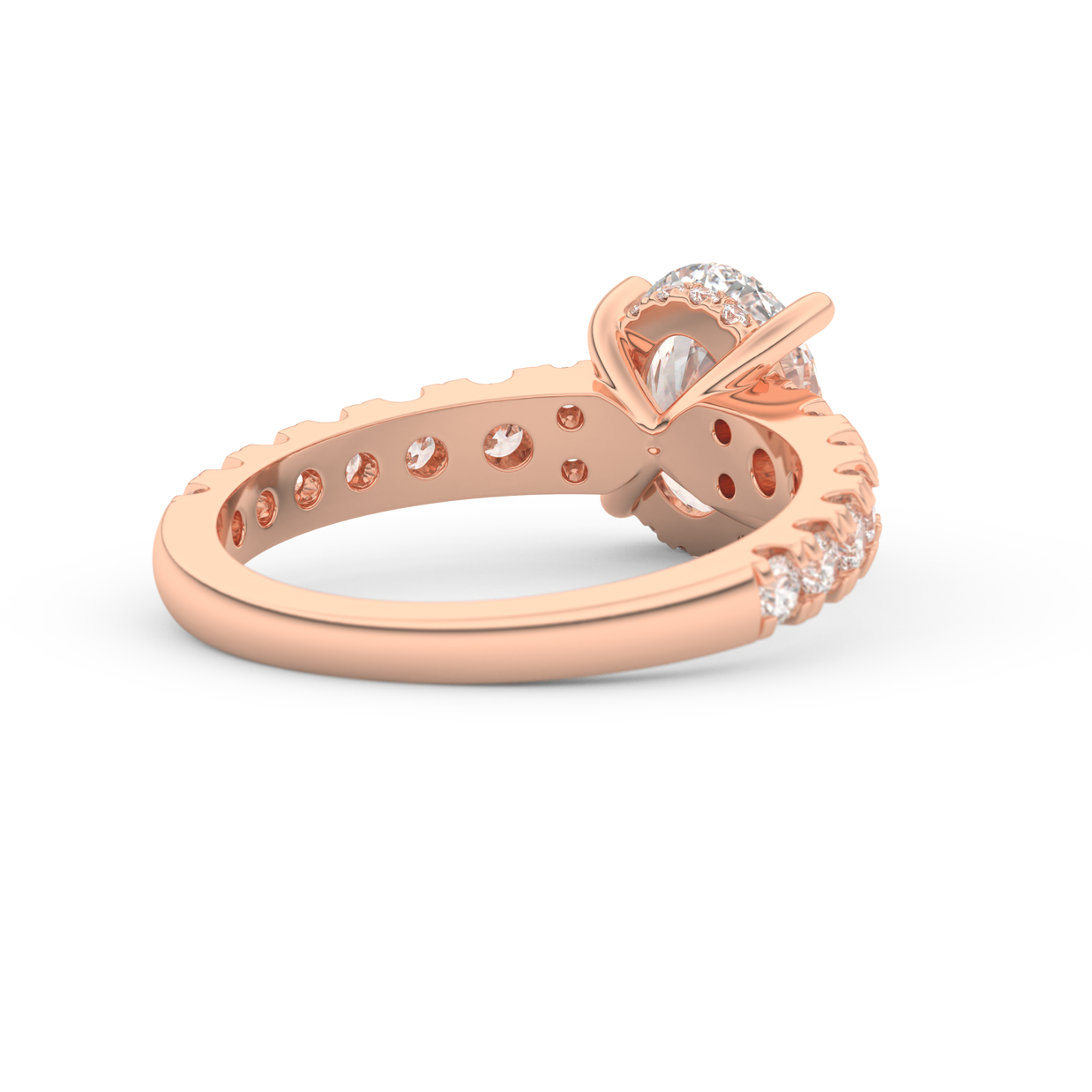 Rose gold - Central diamond 2.0 ct - view 4