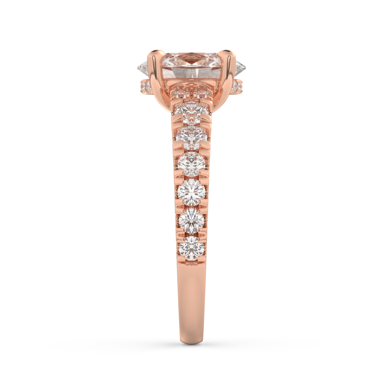Rose gold - Central diamond 2.0 ct - view 7