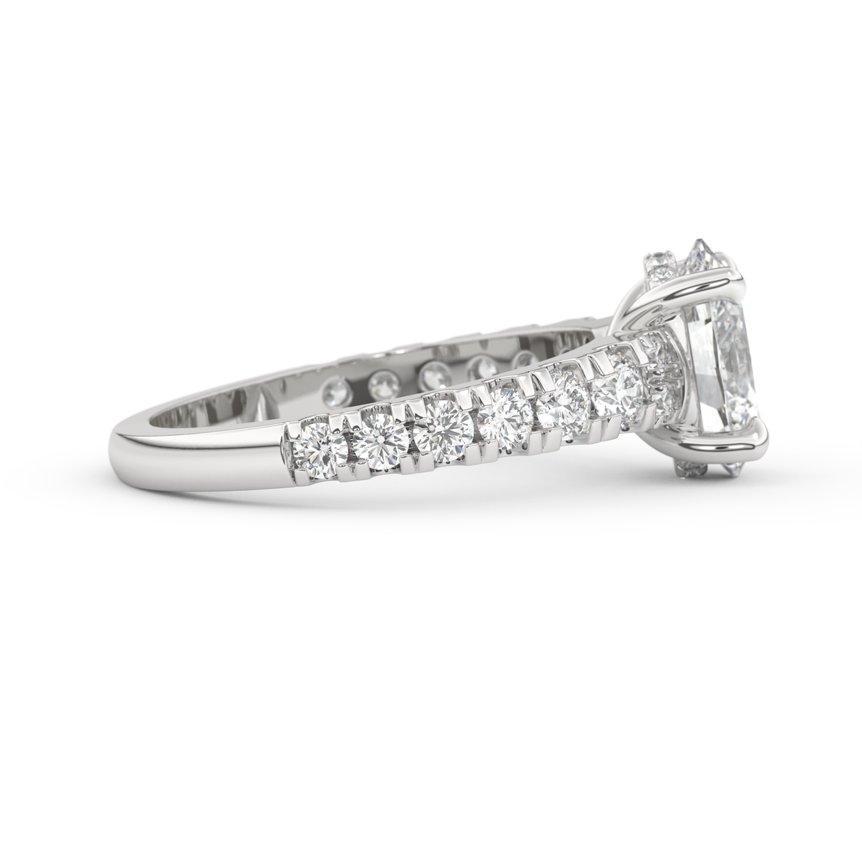 White gold - Central diamond 2.0 ct - view 3