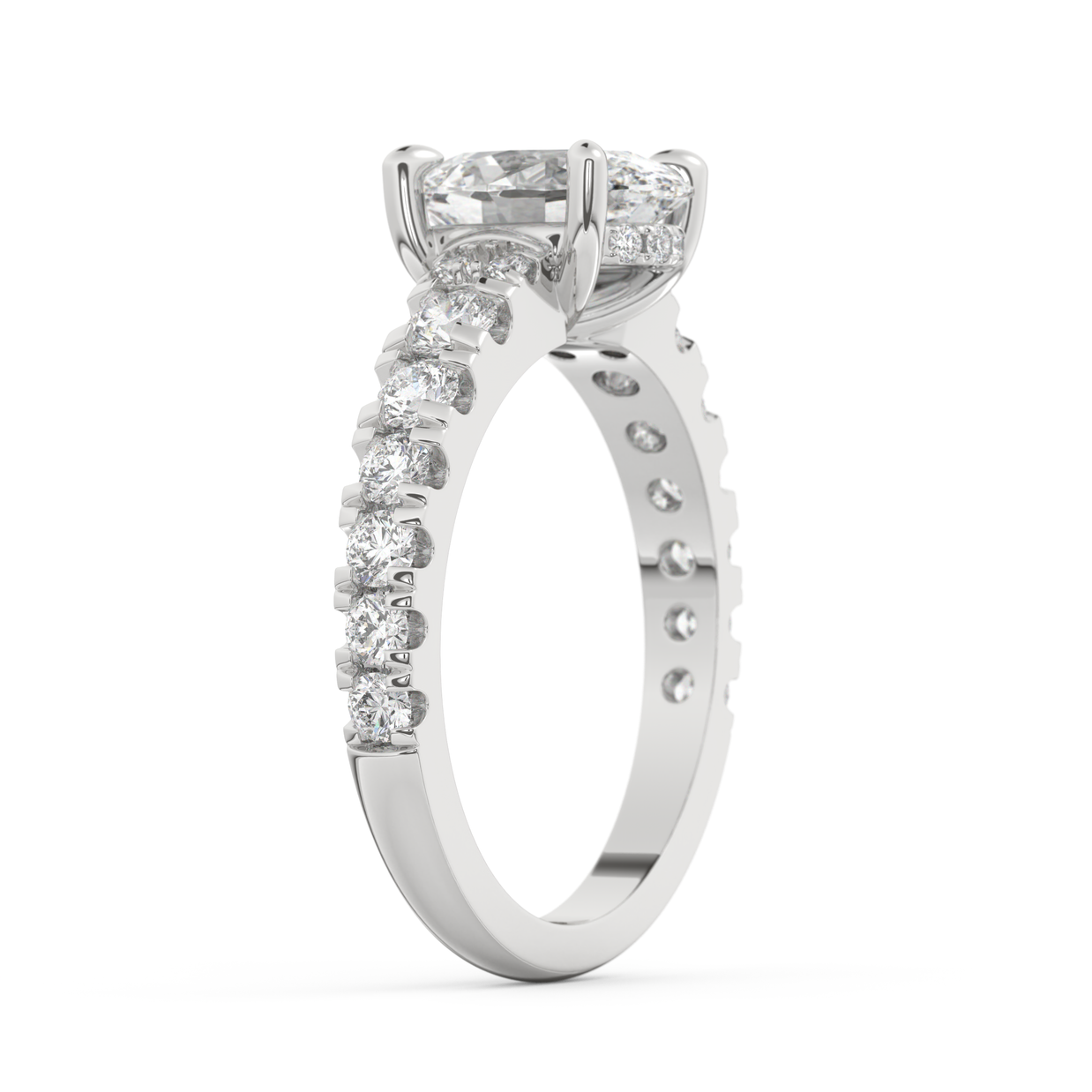 White gold - Central diamond 2.0 ct - view 5
