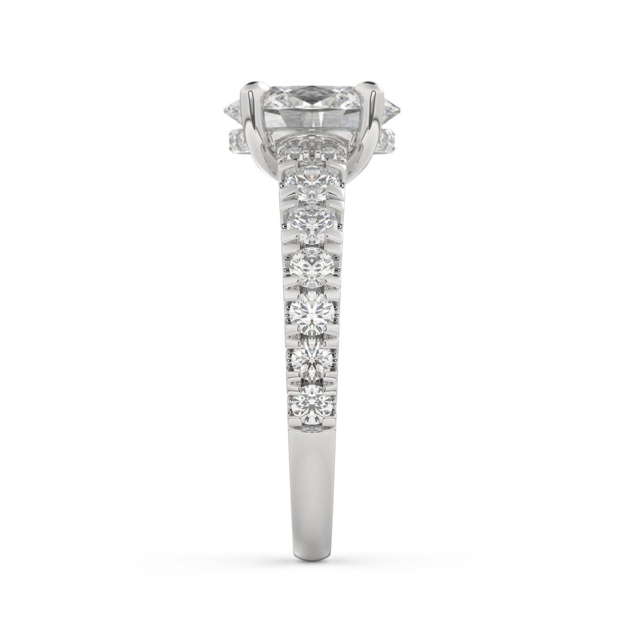 White gold - Central diamond 2.0 ct - view 7