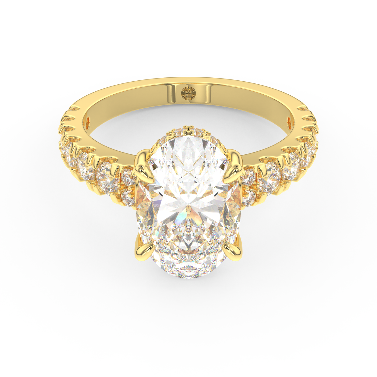 Yellow gold - Central diamond 3.0 ct - view 2