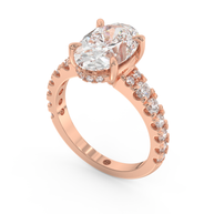 Rose gold - Central diamond 3.0 ct - view 1