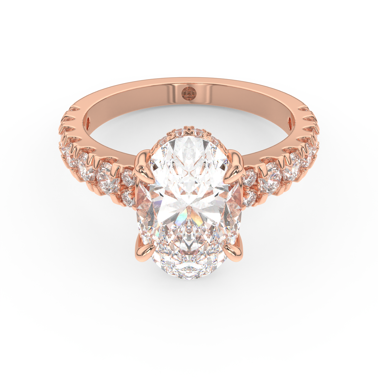 Rose gold - Central diamond 3.0 ct - view 2