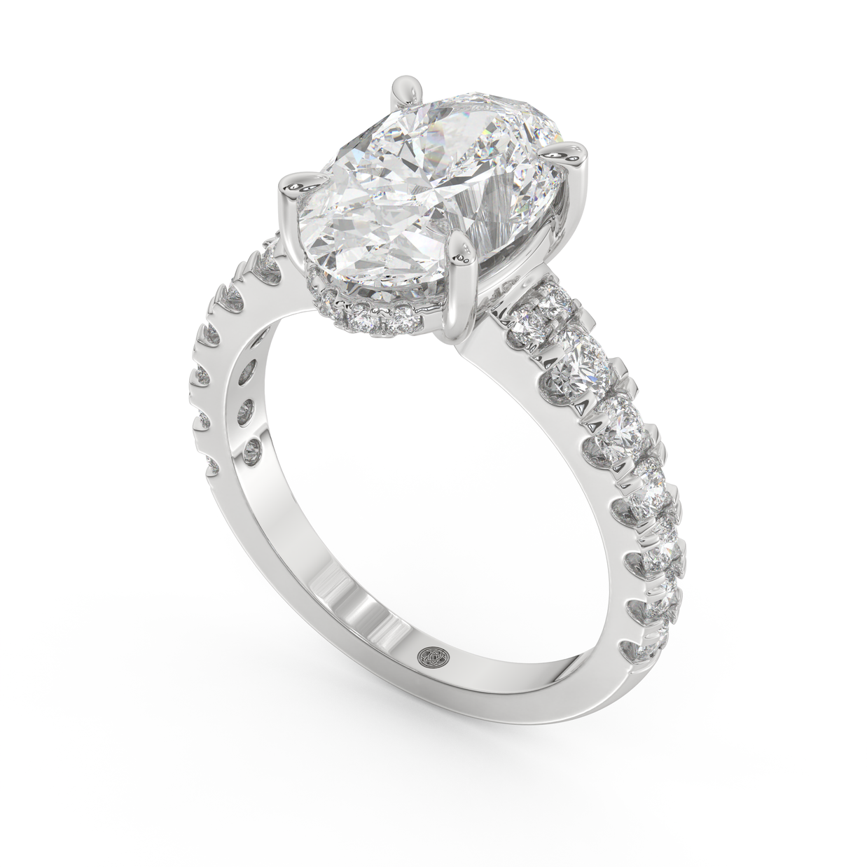 White gold - Central diamond 3.0 ct - view 1