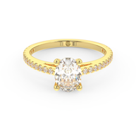 Yellow gold - Central diamond 1.0 ct - view 2