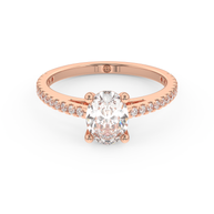 Rose gold - Central diamond 1.0 ct - view 2