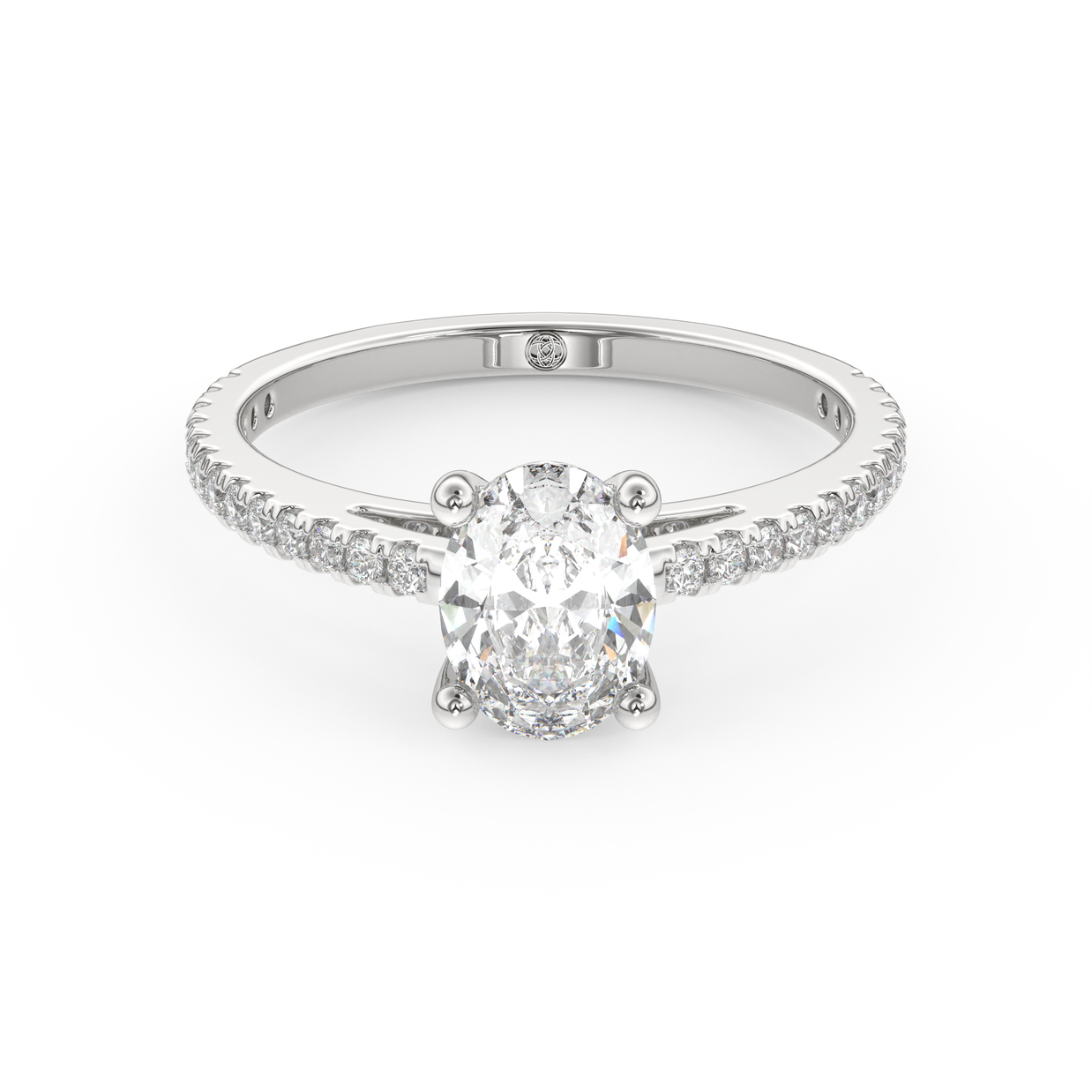 White gold - Central diamond 1.0 ct - view 2