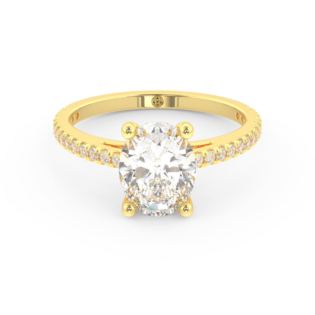 Yellow gold - Central diamond 2.0 ct - view 2