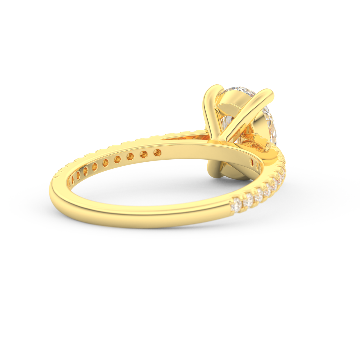 Yellow gold - Central diamond 2.0 ct - view 4