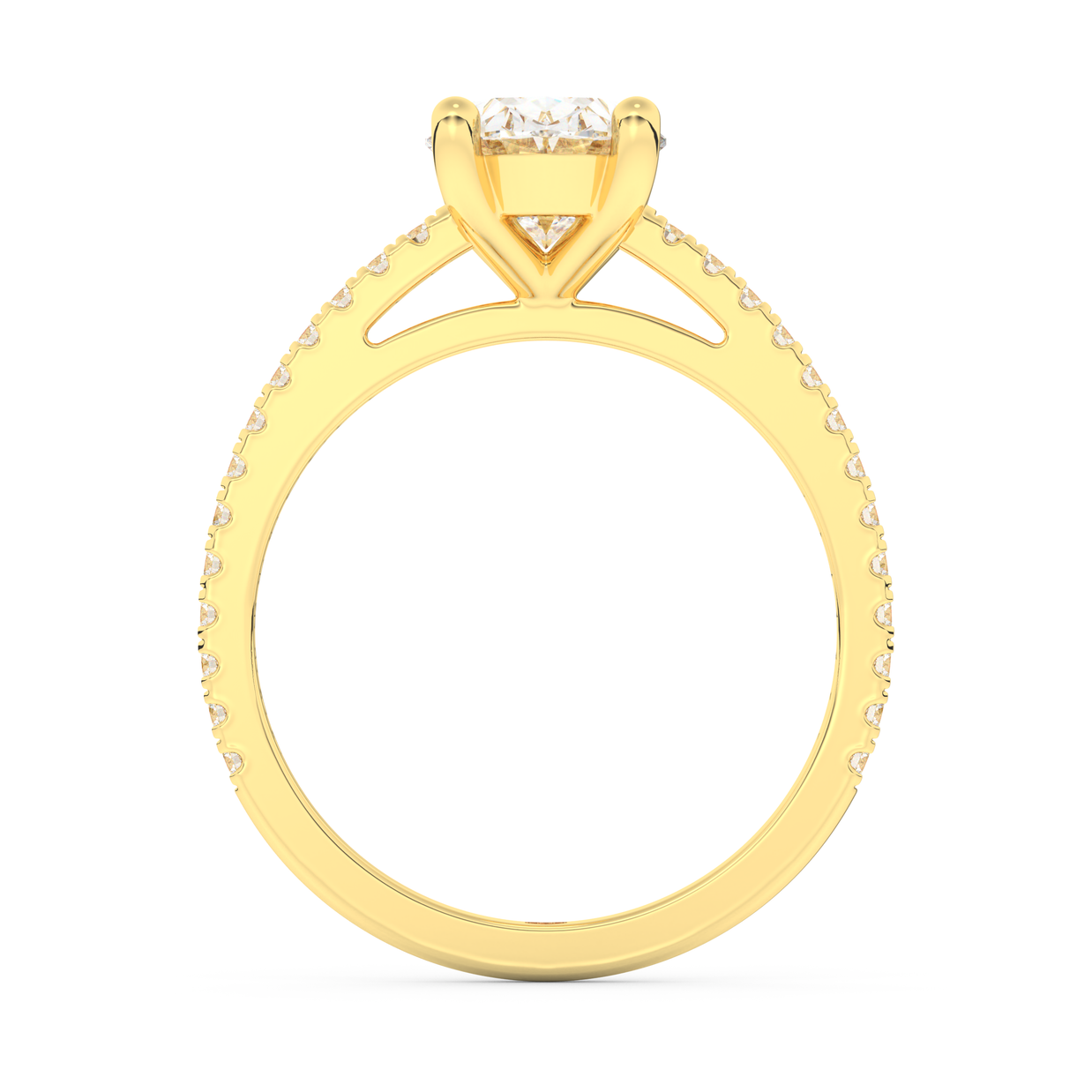 Yellow gold - Central diamond 2.0 ct - view 6