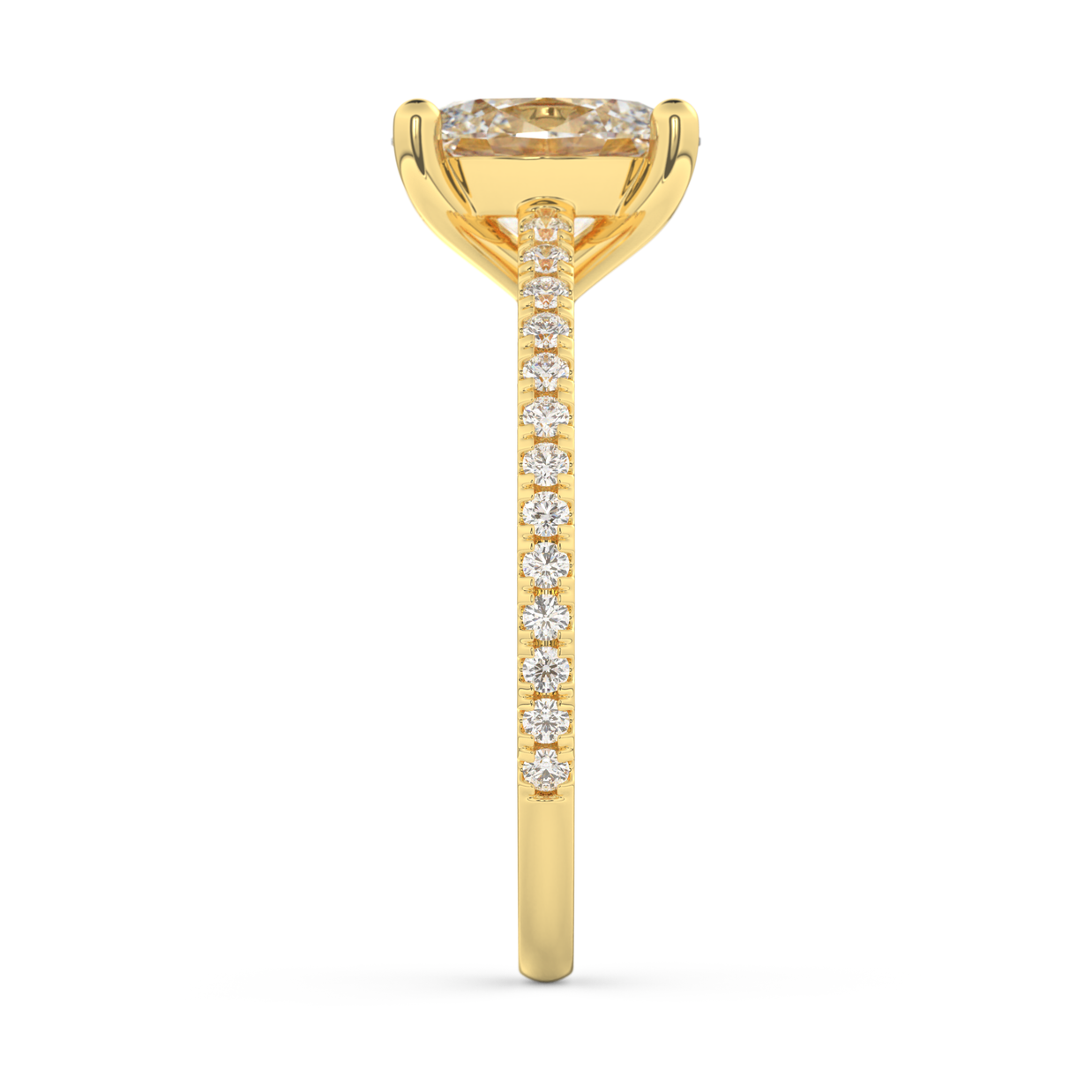 Yellow gold - Central diamond 2.0 ct - view 7