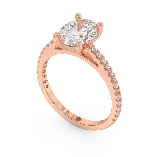 Rose gold - Central diamond 2.0 ct - view 1