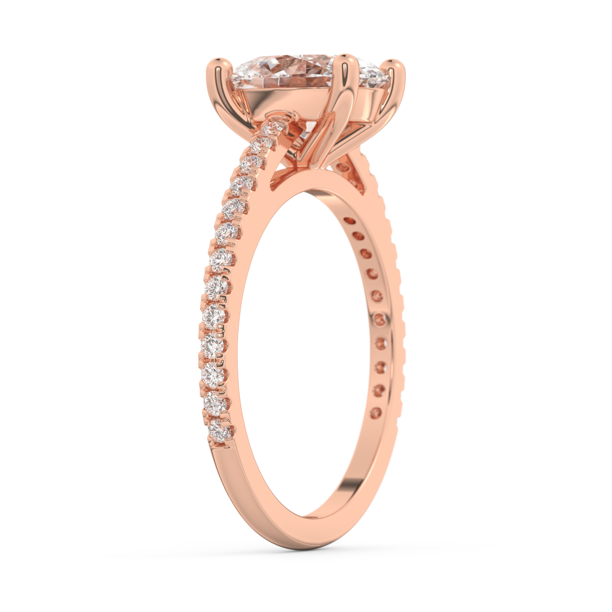 Rose gold - Central diamond 2.0 ct - view 5