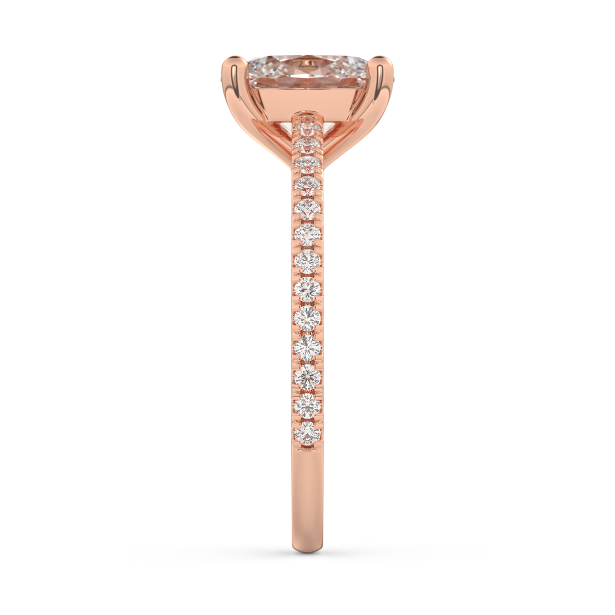 Rose gold - Central diamond 2.0 ct - view 7