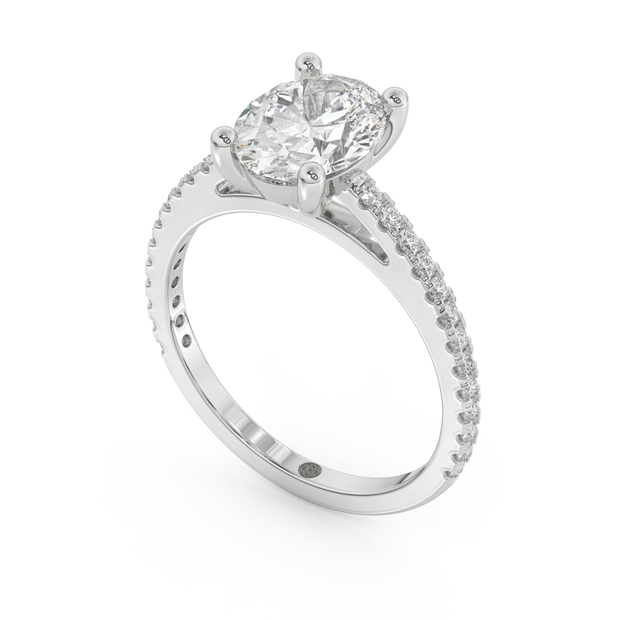 White gold - Central diamond 2.0 ct - view 1