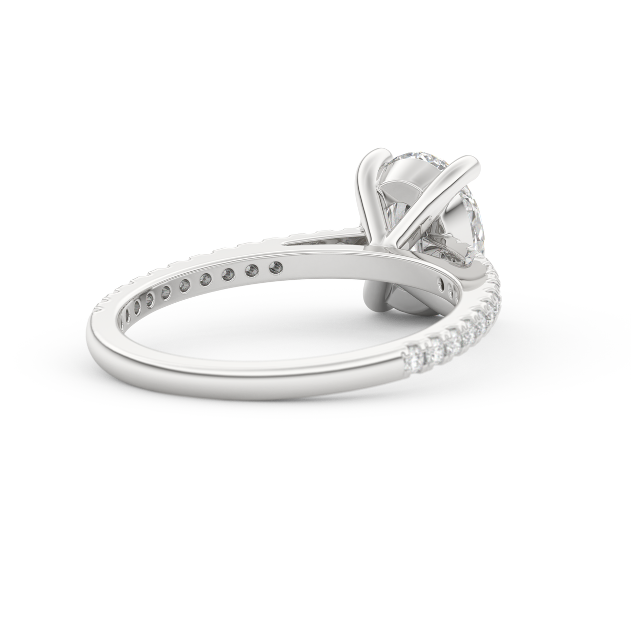 White gold - Central diamond 2.0 ct - view 4