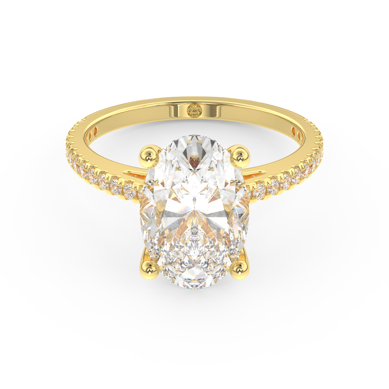 Yellow gold - Central diamond 3.0 ct - view 2