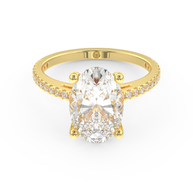 Yellow gold - Central diamond 3.0 ct - view 2